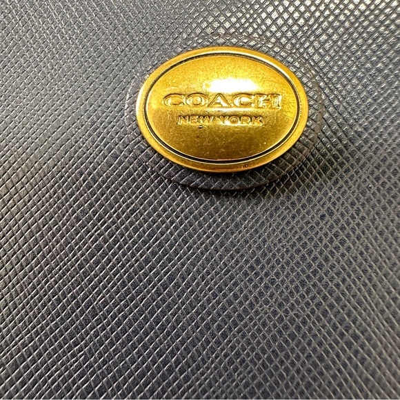 Coach Peyton Jordan Carryall Navy Blue Saffiano Leather Triple Compartment - Picture 2 of 14